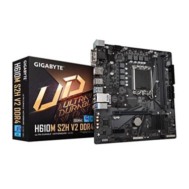 Imagem de GIGABYTE H610M S2H V2 DDR4 (H610/Intel/LGA 1700/Micro ATX/DDR4/Single M.2/PCIe 4.0/USB 3.2 Gen1/Realtek GbE LAN/placa-mãe)