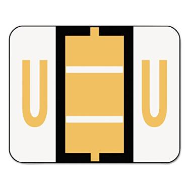 Imagem de Smead Etiqueta alfabética com código de cor em estilo barra BCCR, U, rolo de etiqueta, laranja claro, 500 etiquetas por rolo, (67091)