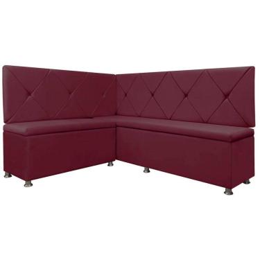 Imagem de Kit Canto Alemão para Casa Cozinha 1,25x1,60m Veludo Bordo SOFA STORE