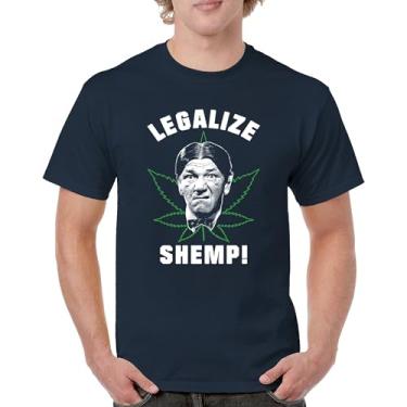 Imagem de Camiseta masculina Legalize Shemp The Three Stooges 420 Weed Smoking 3 American Legends Curly Moe Howard Larry Trio, Azul marinho, G