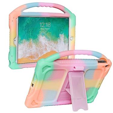 Imagem de JOGUIIA Capa infantil para iPad 6ª/5ª geração, capa de silicone premium para iPad de 9,7 polegadas 2018/2017 com alça embutida para iPad Air/Air 2 (laranja gelatina)