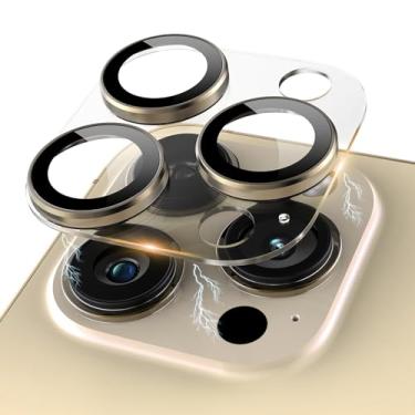 Imagem de Kanosan Para iPhone 15 Pro/iPhone 15 Pro Max Protetor de lente de câmera, acrílico transparente Plus anel de liga de alumínio 9H capa de câmera de tela de vidro temperado para iPhone 15 Pro Max/iPhone 15 Pro, dourado