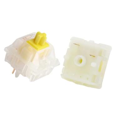 Imagem de GUYEKS Gateron Switch Cap Cream Yellow Switch 5Pin Compatível com MX Mecânico Jogo Teclado Shell Interruptor Amarelo (36 peças, Amarelo)