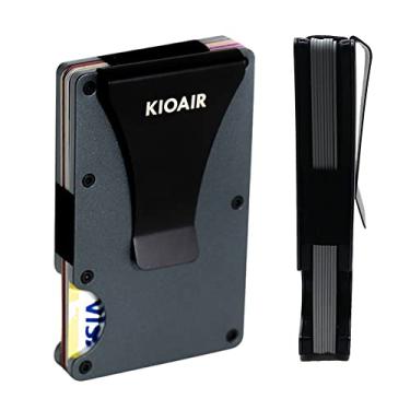 Imagem de Carteira masculina minimalista fina com clipe para dinheiro - 15 porta-cartões de crédito RFID carteira masculina - bolso frontal, para homens - bônus: suporte ultrafino para telefone,