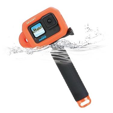 Imagem de SEASKY Estojo de espuma macia flutuante e kit de bastão de mão acessórios para Gopro Hero 13/12/11/10/9 câmera esportiva de ação preta snorkeling surfe, wakeboard gaiola protetora flutuante capa de