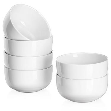 Imagem de DOWAN Tigelas de sorvete de 283 g - Conjunto de 6 tigelas de sobremesa de cerâmica de 11 cm - Tigelas pequenas de porcelana para acompanhamentos, sorvete, aveia, frutas, controle de porções - Segura