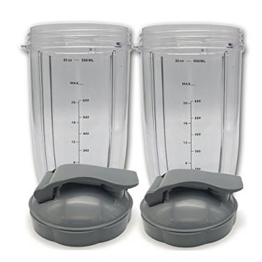 Imagem de Joystar 2 x copo de substituição de escala transparente 946 ml copo alto com flip top para liquidificador Nutribullet série 600 e 900 (2)