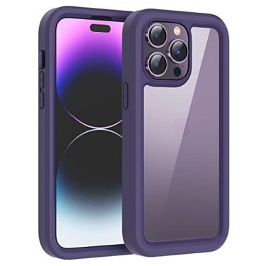 Imagem de WXR Capa compatível com iPhone 14 Pro Max de 6,7 polegadas, moldura interna de policarbonato rígido transparente e amortecedor de silicone macio, [proteção de grau militar] Capa resistente para iPhone