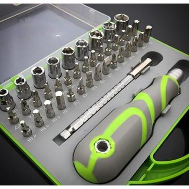 Imagem de Kit Jogo De Chaves De Precisão 36 Peças Manutenção Eletrônicos Celular Para Parafusos Fenda Phillips Torx Estrela Triângulo Agulha Tamanhos Variados