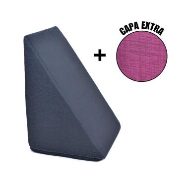 Imagem de Almofada Triangular Encosto Anatômico Espuma Apoio Costas Repouso Leitura + Capa Extra-Unissex