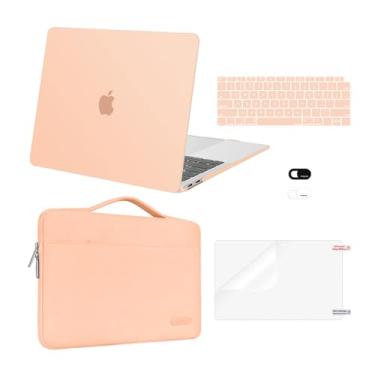 Imagem de MOSISO Compatível com MacBook Air de 13 polegadas, capa M1 Chip 2021, 2020, 2019, 2018, versão A2337, A2179, A1932, tela retina, capa rígida de plástico, bolsa, película de teclado, capa de webcam e