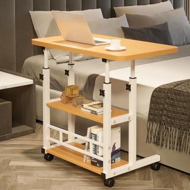 Imagem de Mesa portátil para sofá e cama, mesa lateral para laptop com altura ajustável (Nogueira)