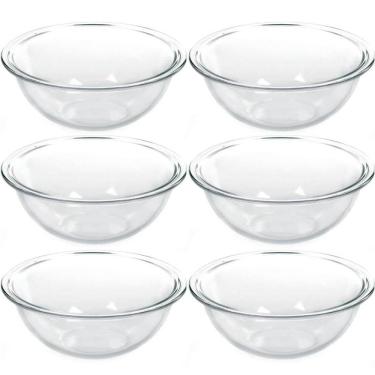 Imagem de 6 Tigela de Vidro Marinex Redondas 1,5L Potes Bowls Plus Ast