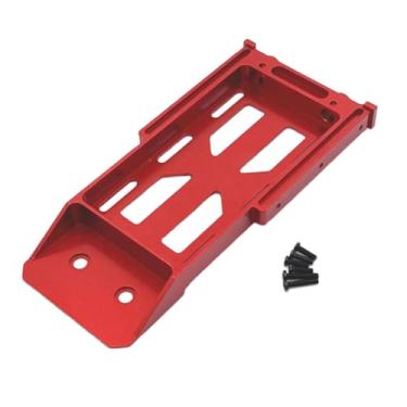 Imagem de kowaku 1:12 rc bateria de carro base fixa montagem da bateria peças sobressalentes resistentes peças de carro rc atualização de metal para mn86 1/12 rc, Vermelho