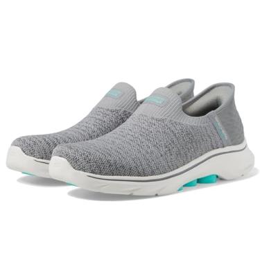 Imagem de Skechers Tênis feminino Go Walk 7 Springtime Hands Free Slip-ins, Cinza, 6.5