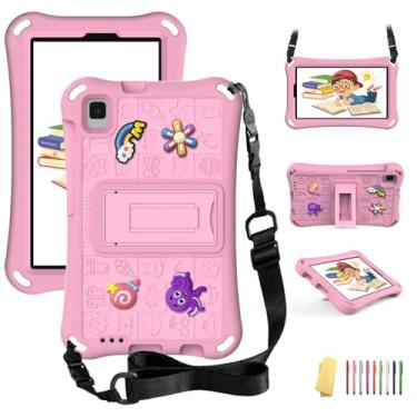 Imagem de UUCOVERS Capa infantil com suporte para Galaxy Tab A9 22.1 cm 2023 (SM-X110/X115/X117)/Galaxy Tab A7 Lite 22.1 cm 2021 (SM-T220/T225/T227)/Tab A 8.0 2019 (SM-T290/T295//T297) Capa com alça de
