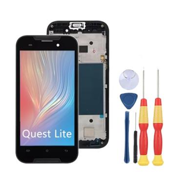 Imagem de SiuVorZhi Tela LCD compatível com CUBOT Quest Lite LCD montagem de tela sensível ao toque peças de reposição com ferramentas (preto).