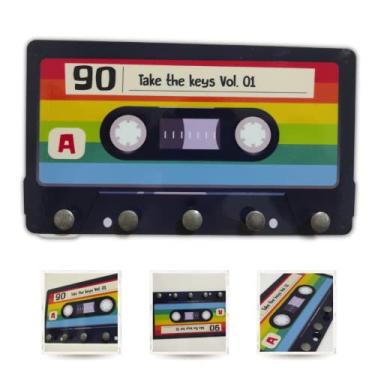 Imagem de Porta Chaves 20x10 - Fita k7 Colorida