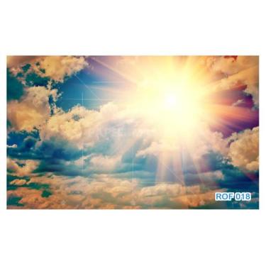 Imagem de Papel De Teto Céu Azul Nuvem Cores Dia Manhã 3,5M Rof18 - Você Decora