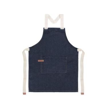 Imagem de Avental Jeans Azul Alça Algodao Cru Cozinha Bar Jardinagem - CASACHA