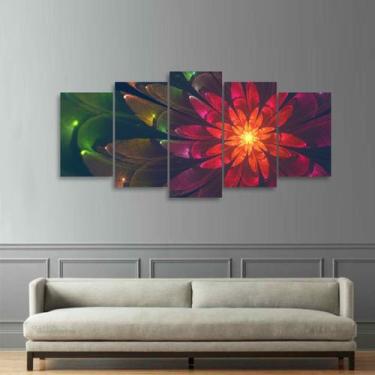 Imagem de Quadro decorativo Flor Abstrata Fractal Mosaico Sala Quarto - Quadros 