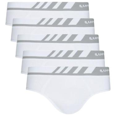 Imagem de Kit 5 Cuecas Lupo Slip 691 Microfibra S/costura Original Nfe, Branco, 