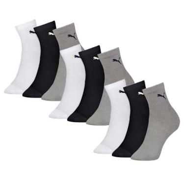 Imagem de Kit 9 Pares De Meias Femininas Cano Médio Esportiva Sport Em Algodão -