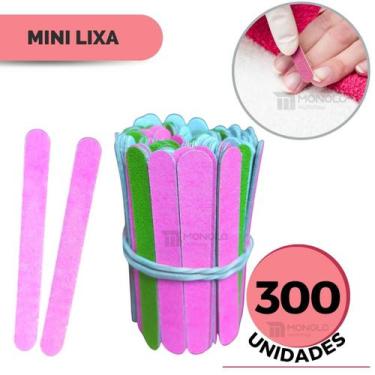 Imagem de 300 Lixas de Unha Mini Descartáveis Manicure Pedicure 8 cm - Monolo, C