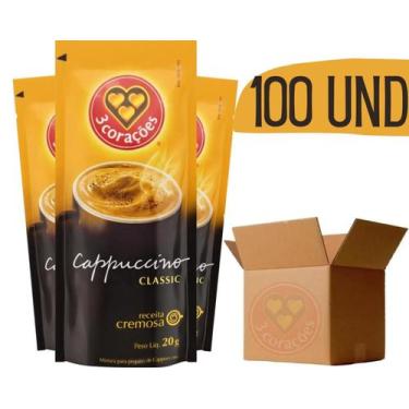 Imagem de Cappuccino 3 Corações Classic Em Sachê 20G - 100 Unidades - 3 Coracoes