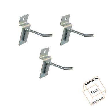 Imagem de Gancho Para Painel Canaletado 5cm Zincado Kit 35 Unidades - LM Balcoes