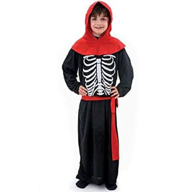 Imagem de Fantasia Halloween Infantil Túnica Morte Com Capuz e Cinto (M 4-6)