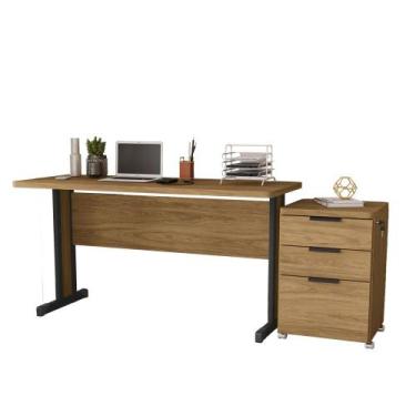 Imagem de Mesa com Gaveteiro Escritório Home Office 1,5m 3 Gavetas Kappesberg, B