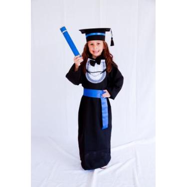 Imagem de Kit  Infantil Beca, faixa e capelo rígido + Canudo De Camurça - beka l