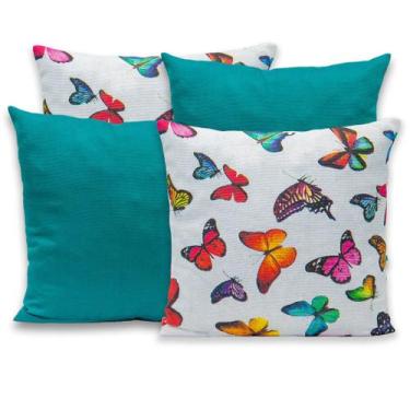 Imagem de Kit 4 Capas de Almofada 40cmx40cm Gorgurinho Lisas e Estampadas Nova C