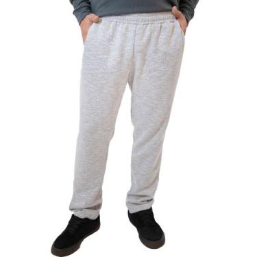 Imagem de Calça Moletom Masculina Reta Lisa de Algodão - Arraia Maori, GG, Cinza