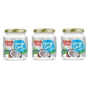 Imagem de Kit 3uni Óleo de Coco sem sabor Coco Show 200ml - Copra