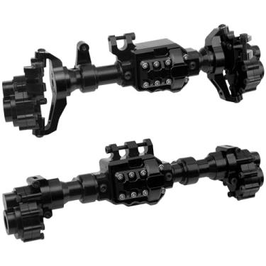 Imagem de ShareGoo Aluminum Alloy Front & Rear Portal Axle Housing Set Compatible with Traxxas TRX4 Defender Bronco 1/10 RC Crawler Car Upgrades Part (Black)