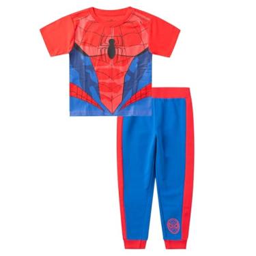 Imagem de Marvel Spiderman Boys T-Shirt and Jogger Set for Toddler and Little Kids – Red/Blue