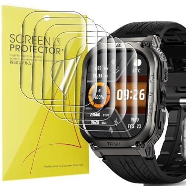 Imagem de Lamshaw Protetor de tela compatível com KOSPET Tank M3 Ultra Smart Watch, [pacote com 6] Película transparente TPU de cobertura total compatível com AMAZTIM, KOSPET Tank M3 5.1 cm Smart Watch, M3