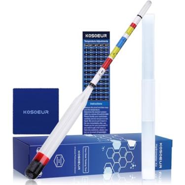 Imagem de Kosoeur Hidrômetro de escala tripla, hidrômetro de álcool para vinho, hidromel, kombucha e cerveja, kit de fabricação de hidromel (testador ABV, Brix, hidrômetro de gravidade específica), kit de álcool hidrômetro para suprimentos de fabricação de vinho