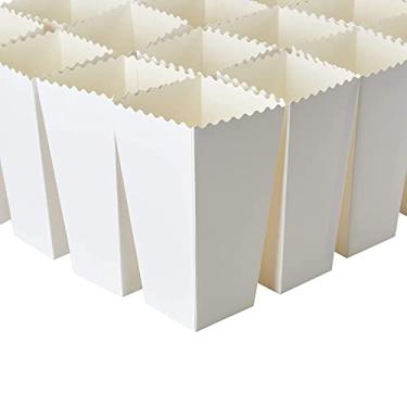 Imagem de 100 Pack White Popcorn Boxes for Party, 46 oz Bulk Paper Popcorn Containers for Movie Night, Carnival Decorations (7.8 x 4.25 x 4.25 In)