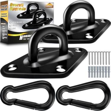 Imagem de Gelury Kit de suspensão de rede de aço inoxidável, capacidade de 771 kg, 2 ganchos de 10 mm para balanço de varanda, cadeira de rede, suporte de teto na parede