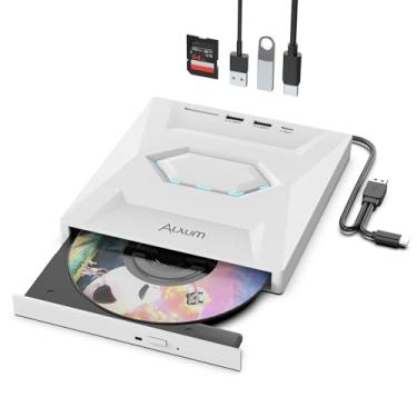 Imagem de Alxum Unidade externa de CD DVD para laptop branca