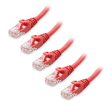 Imagem de Cable Matters - Pacote com 5 cabos Ethernet Cat6 Snagless (cabo Cat6, cabo Cat 6), Vermelho, 3 ft