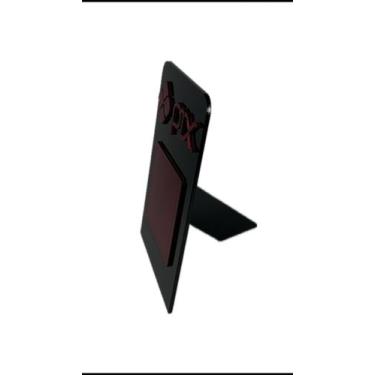 Imagem de Display em Acrílico Preto e Vermelho Espelhado Placa Pix para QR Code 