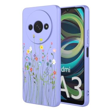 Imagem de HTXWXJC Capa de telefone para Redmi A3, capa Xiaomi Poco C61, 2312BPC51H 23129RN51X capa à prova de choque flexível amortecedora TPU capa macia padrão floral capa de telefone para Xiaomi Redmi A3 flor