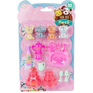 Imagem de Brinquedo Mini Cachorros Bolos Taças Festa Aniversario Pets - Ark Toys