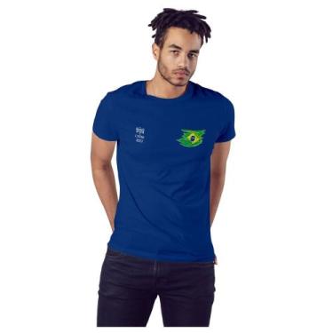 Imagem de Camiseta Torcida Brasil Copa do Mundo Qatar 2022 - Novomanto, Azul, M