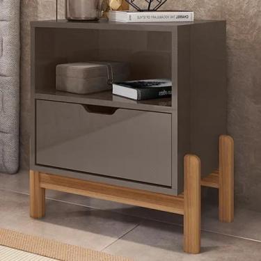 Imagem de Mesa de cabeceira antares casa d 58 cm altura cinza perola - Village M