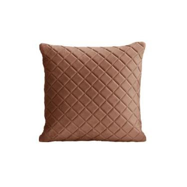 Imagem de Almofada Tressê 40x40cm Veludo Marrom Acobreado - Nexta Casa